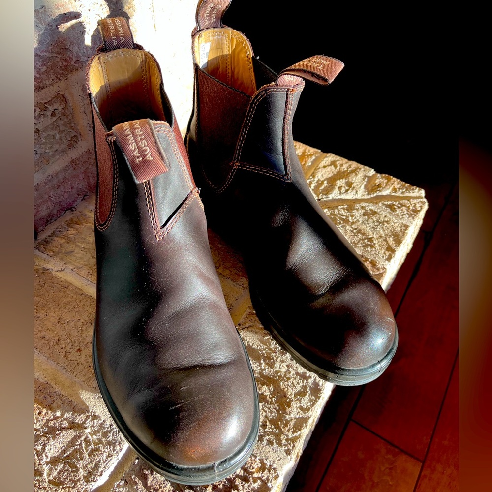 Blundstone 550 Brown Leather Chelsea Pull Up Ankle Boots Mens Size US 7.5